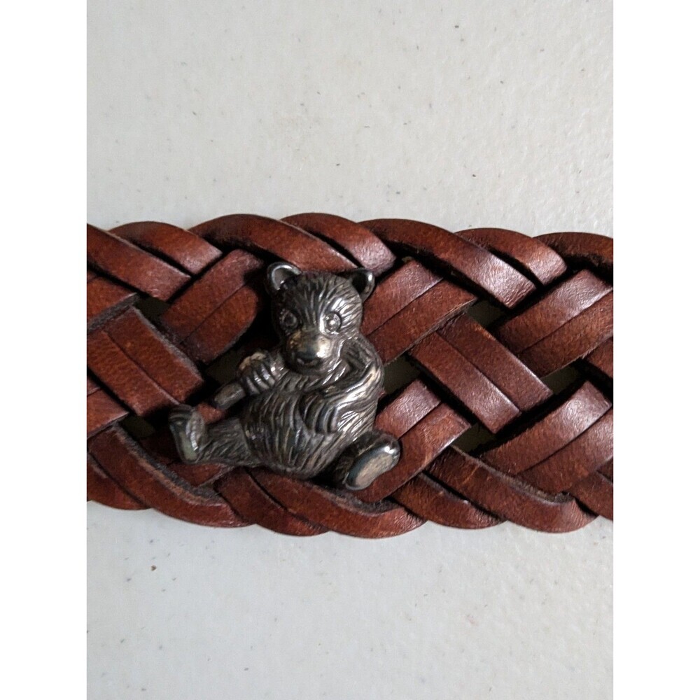 Vtg 90s Brighton Braided Leather Animal Charm Belt Safari Zoo 30Description: - Picture 11 of 13